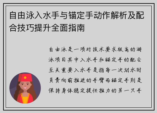 自由泳入水手与锚定手动作解析及配合技巧提升全面指南